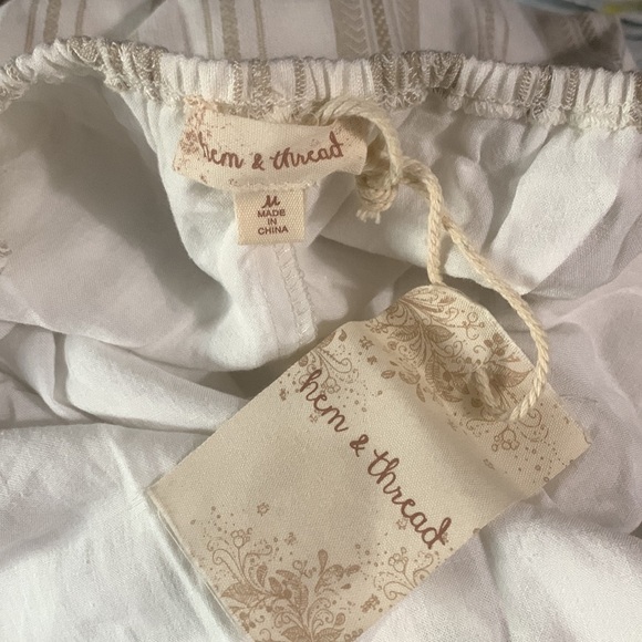 Hem & Thread Sol Stripe Open Tie Back Tiered Midi Dress Medium - Picture 7 of 11